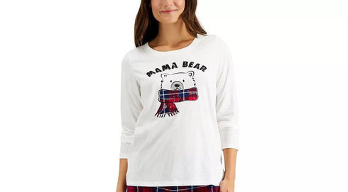 FAMILY PAJAMAS Women's Mama Bear Plaid Pajama Top Size Large